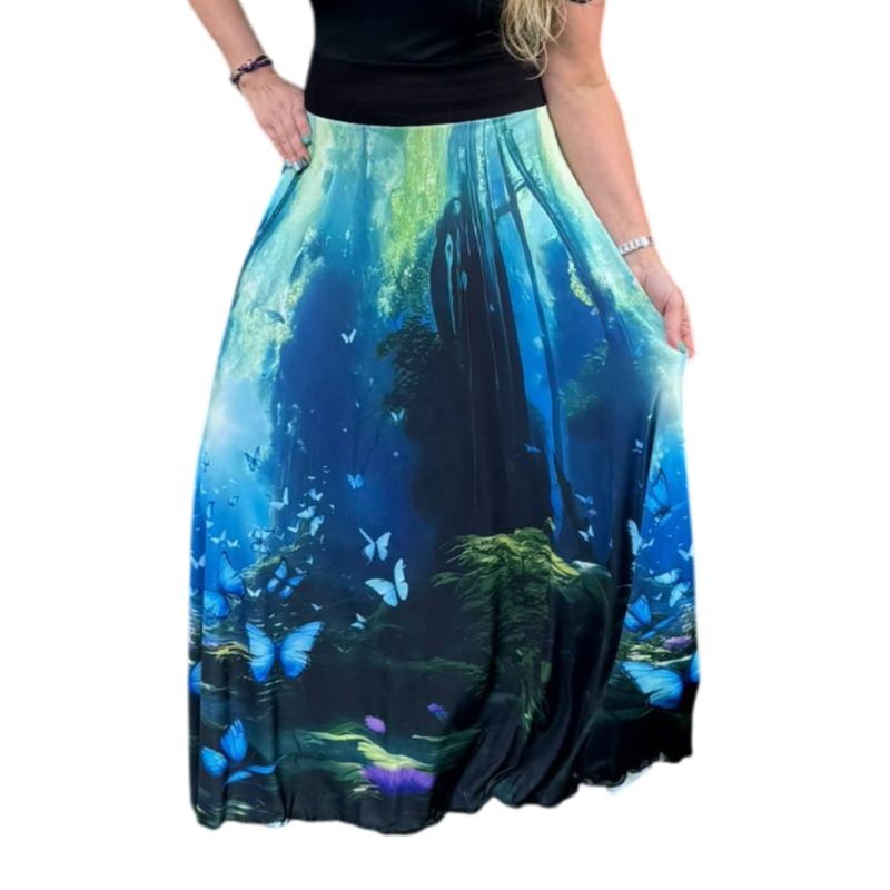 Dámská maxi sukně Motýli v lese Venezia, vel. XS-XXL