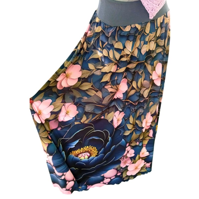 Dámská maxi sukně květinový vzor, Venezia vel. L/XL