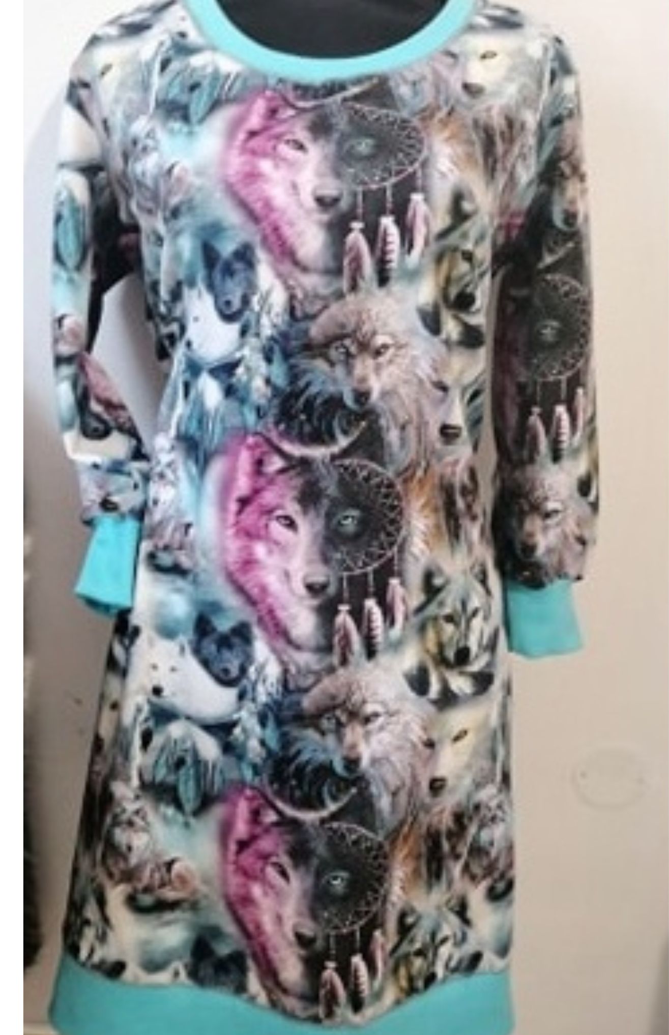 Nikolex Dámské šaty jarní/podzimní Vlci, vel. L/XL
