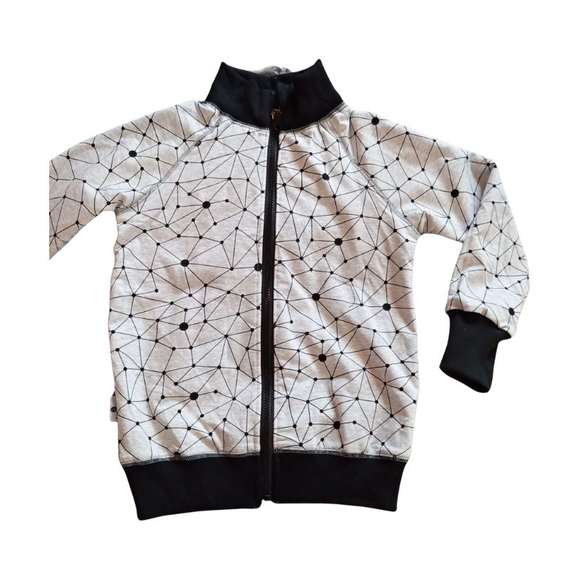 Mikina na zip s robotem z teplákoviny 128/134