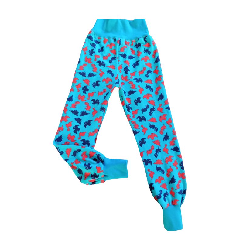 NIKOLEX Dětské legíny, vzor modré dráček, vel. 110/128