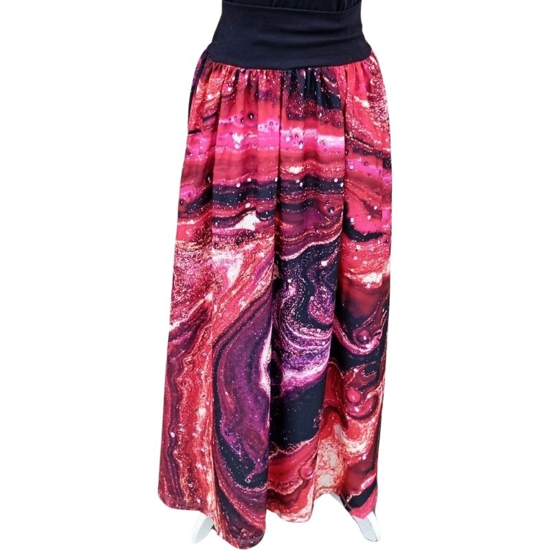 Dámská letní sukně červený mramor