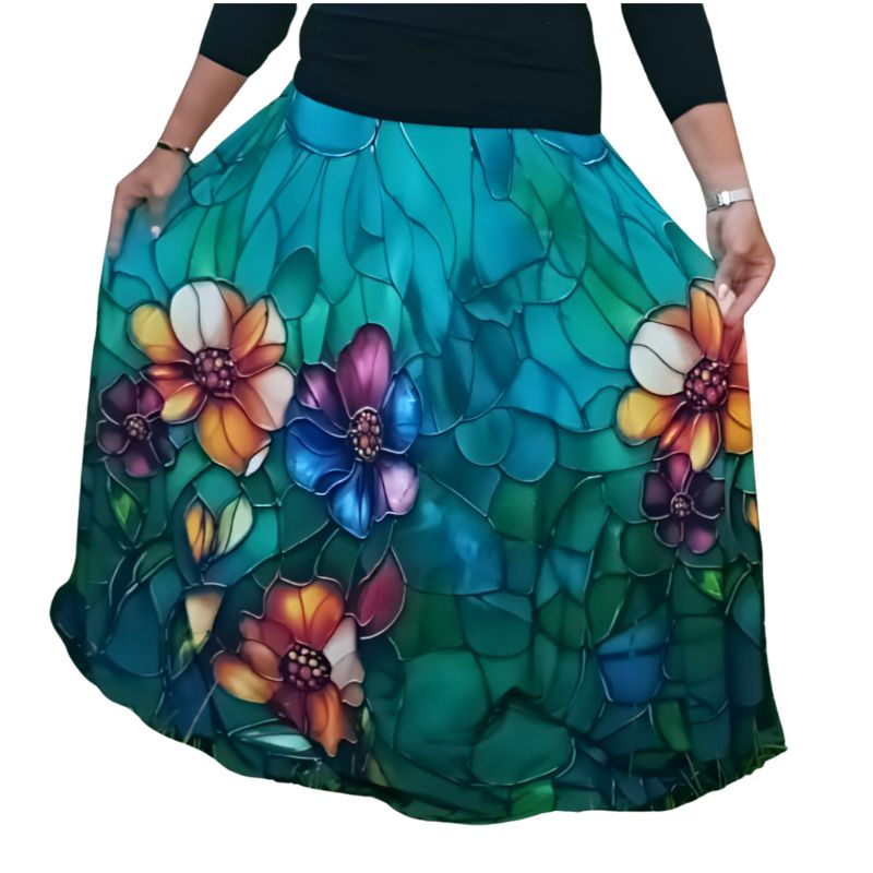 Dámská půlkolová sukně venezia, vitráž, vel. L/XL