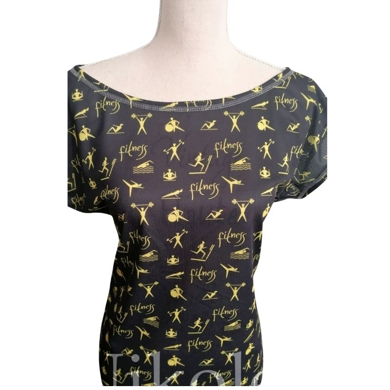 Dámské sportovní fitness tričko černé, vel. L/XL