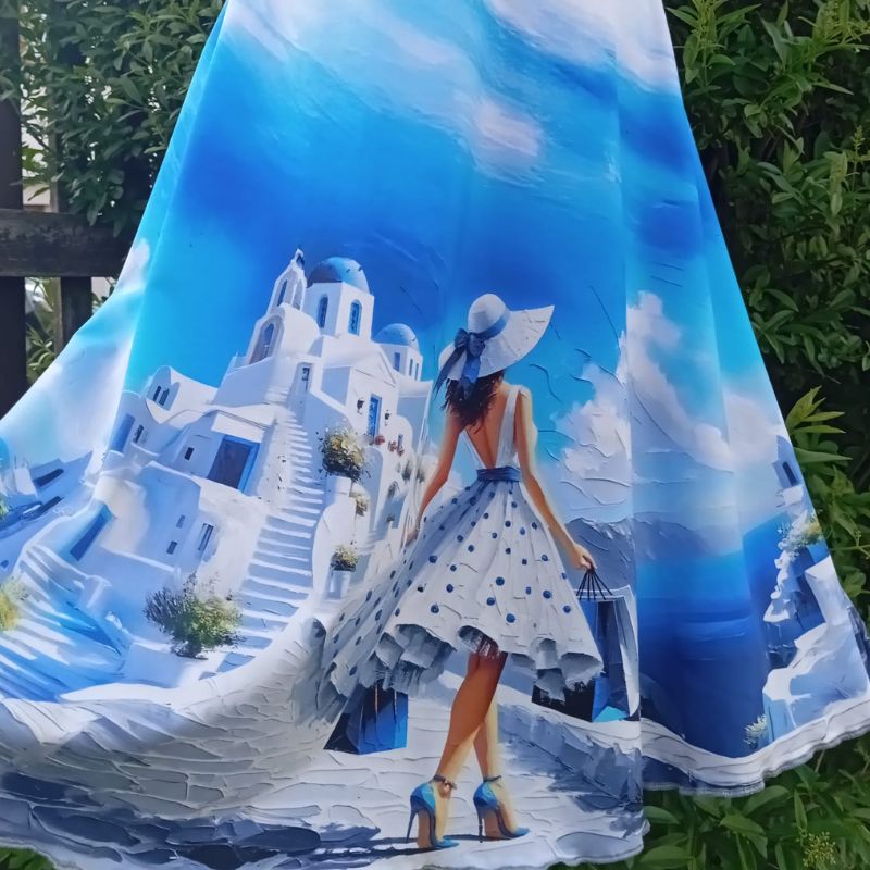 Dámská půlkolová sukně z úpletu Santorini, vel. S/L