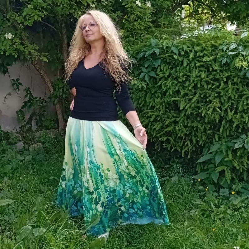 Dámská maxi sukně Lístečky venezia, vel. L/XL