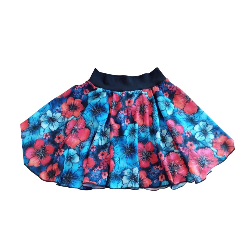 NIKOLEX Dívčí letní sukně silky, květy, vel. 128/140