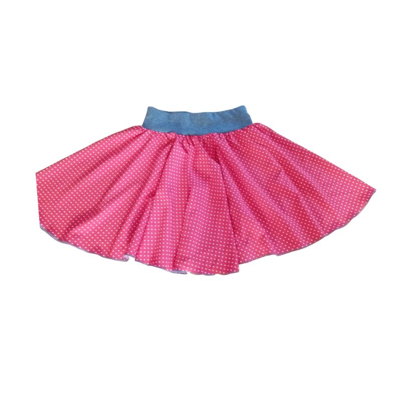 NIKOLEX Dívčí sukně silky, červená s puntíky, vel. 128/140