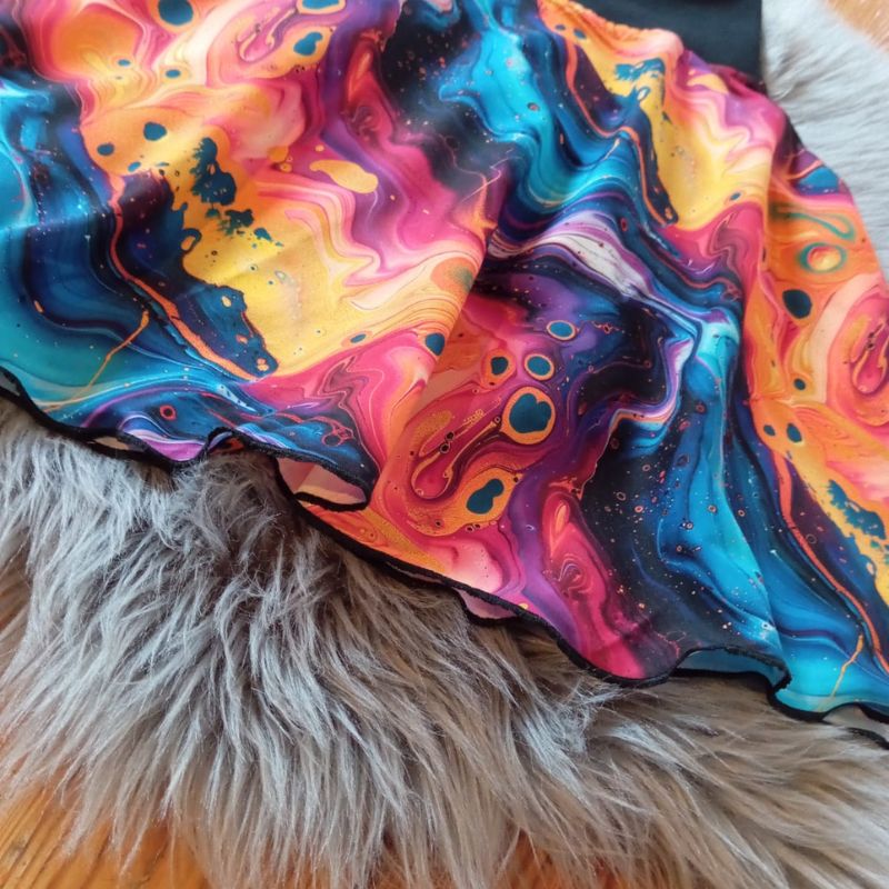 Dívčí letní sukně Barevné vlny silky, vel. 8-10 let