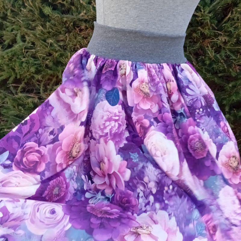 Nikolex Dámská nařasená krátká sukně Pivoňky, vel. S/XL