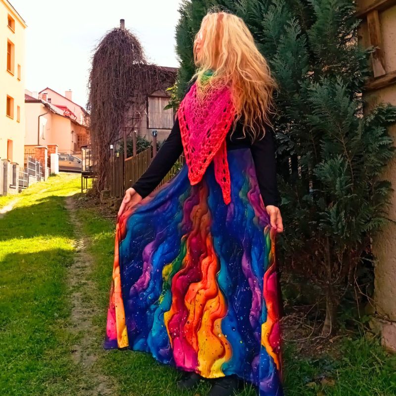 Dámská maxi sukně Barevné vlny Venezia vel. S/L
