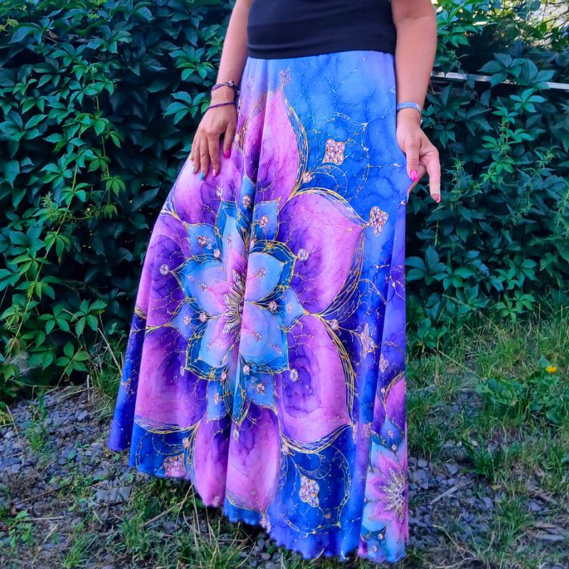 Dámská maxi sukně Květinová mandala, Venezia, vel. L/XL