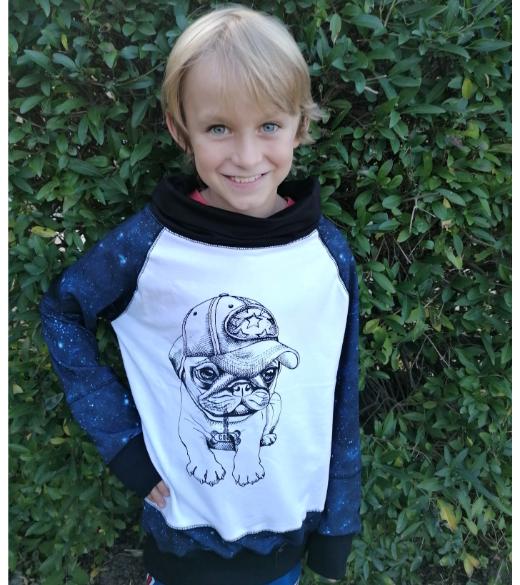 NIKOLEX Chlapecká mikina buldoček, vel. 122/140