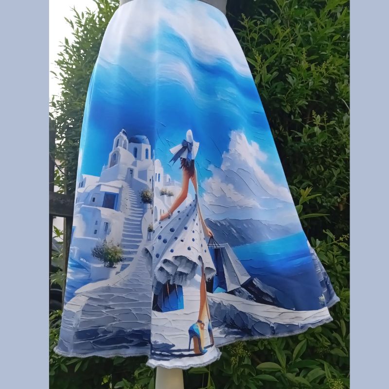 Dámská půlkolová sukně z úpletu Santorini, vel. S/L