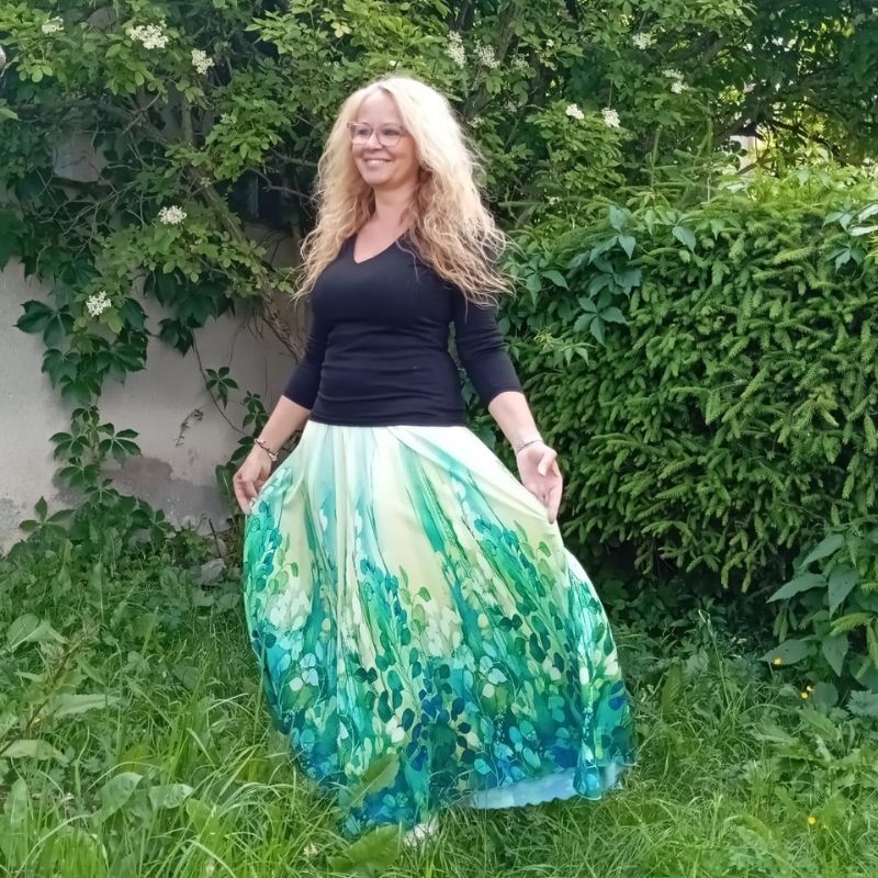 Dámská maxi sukně Lístečky venezia, vel. L/XL