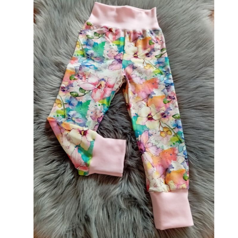 NIKOLEX Rostoucí dívčí legíny květy, vel. 86-104