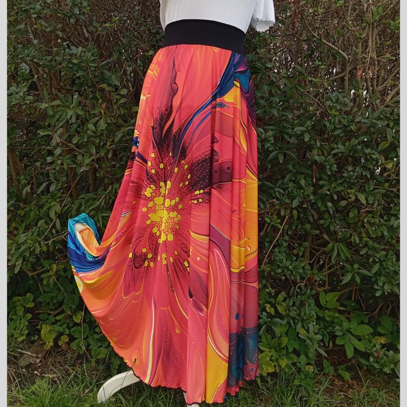 Dámská maxi sukně Květ oranž, venezia, vel. S/L