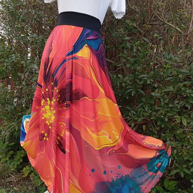 Dámská maxi sukně Květ oranž, venezia, vel. S/L