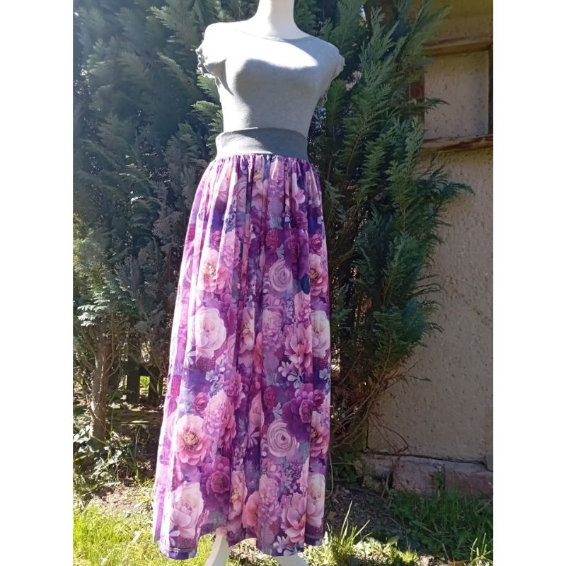 Dámská dlouhá sukně Pivoňky silky UNI