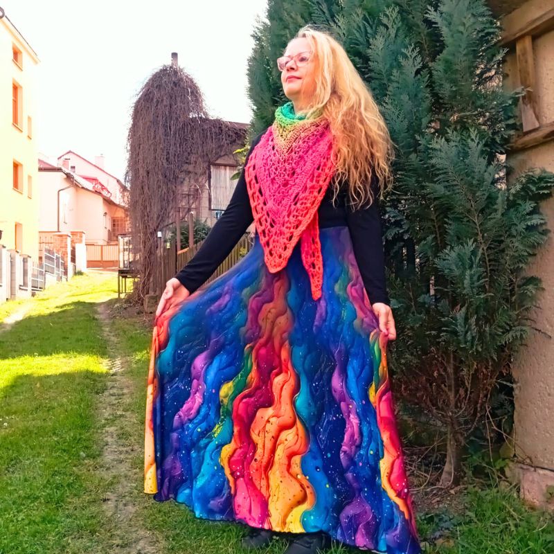 Dámská maxi sukně Barevné vlny Venezia vel. S/L