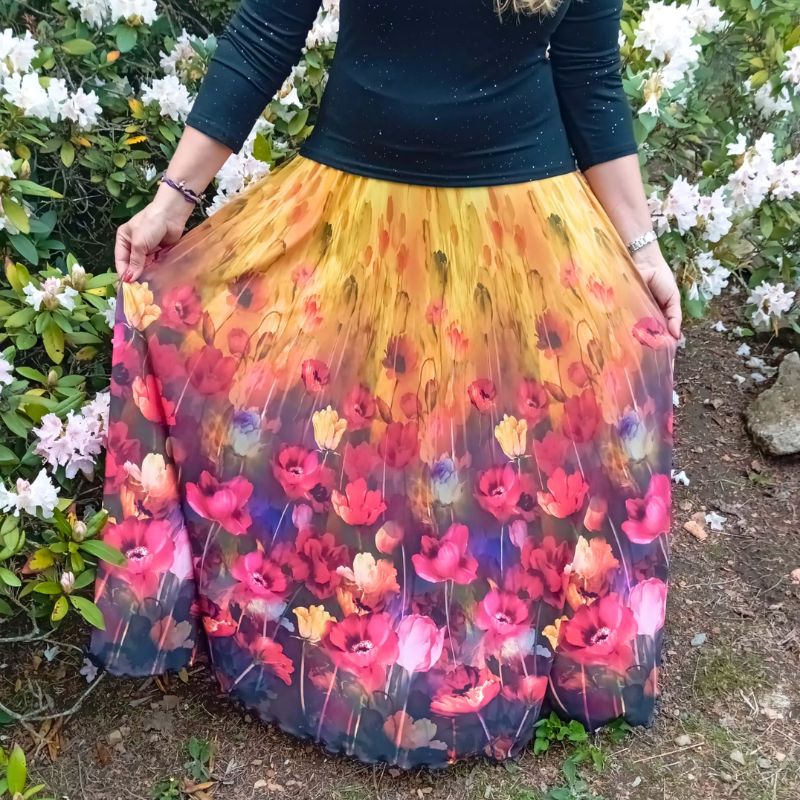 Dámská maxi sukně Máky, Venezia vel. XS-XXL