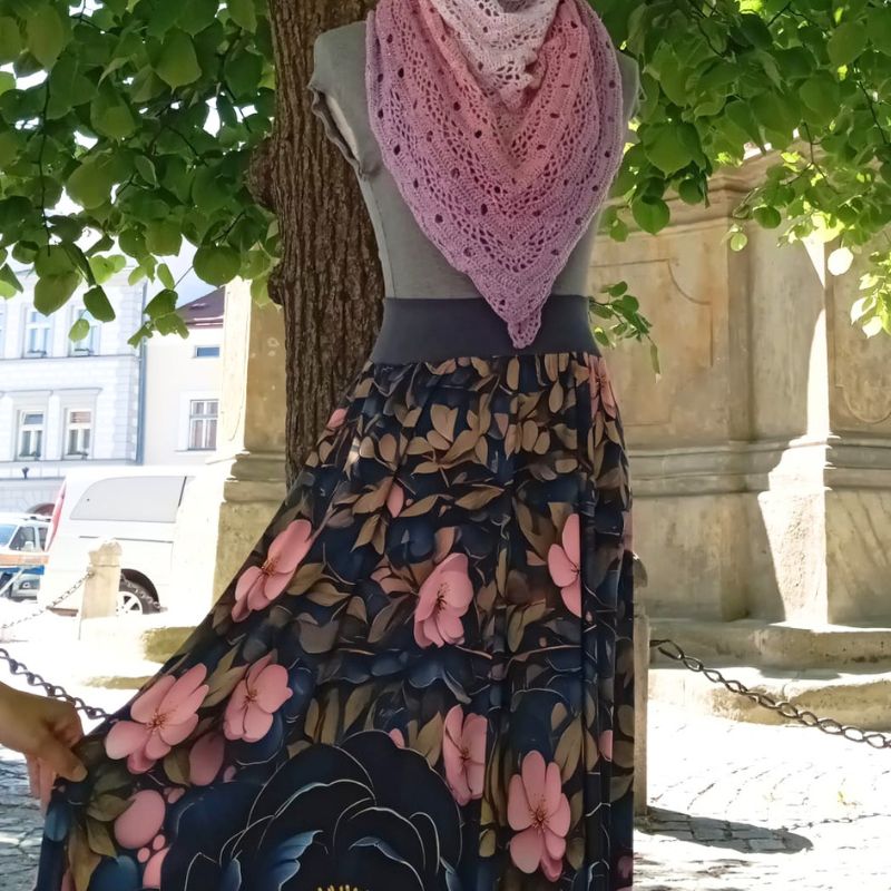 Dámská maxi sukně květinový vzor, Venezia vel. L/XL