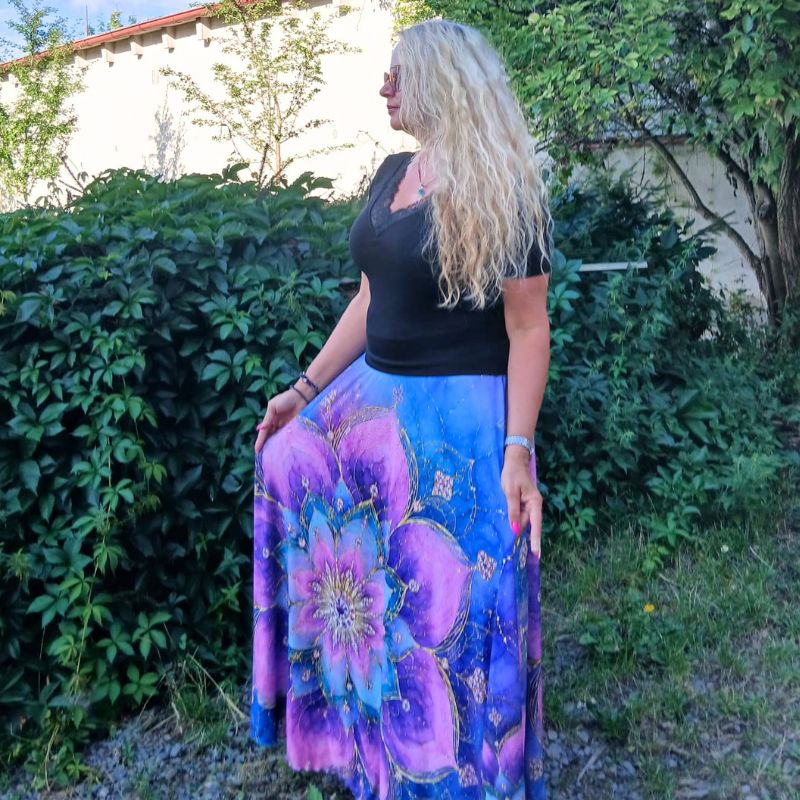Dámská maxi sukně Květinová mandala, Venezia, vel. L/XL