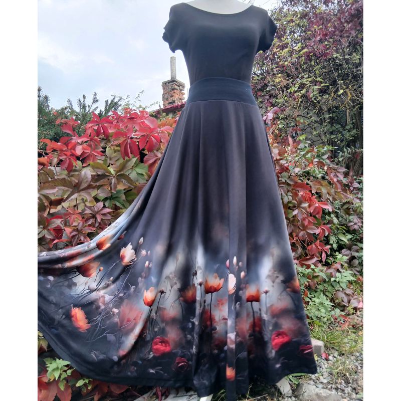 Dlouhá maxi sukně pro ženy Ferra Květy v mlze, vel. S/L