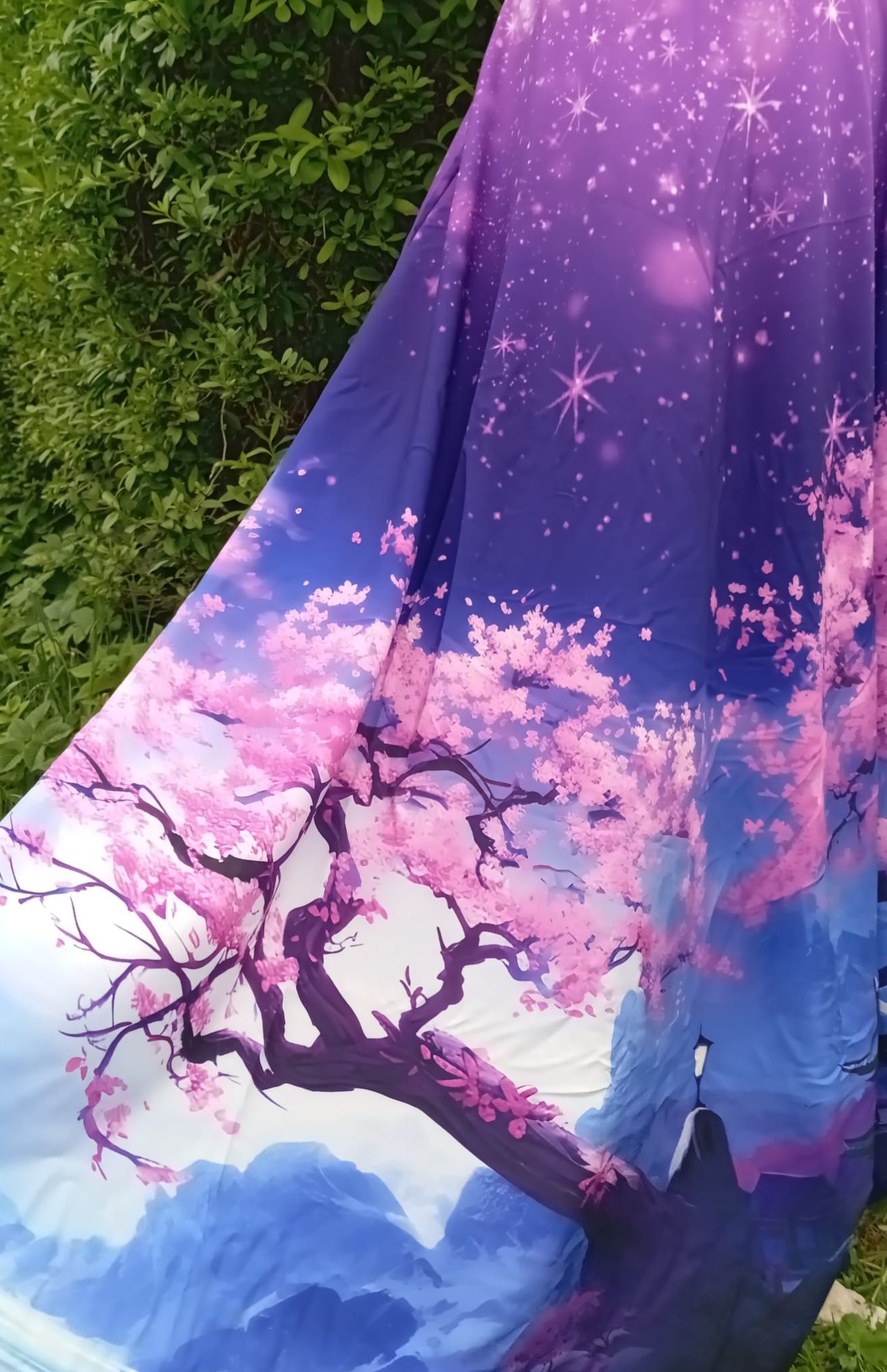 Dámská dlouhá půlkolová sukně, sakura, vel. S/L