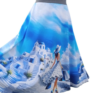 Dámská půlkolová sukně z úpletu Santorini, vel. L/XL