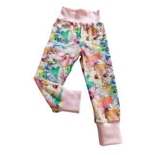 NIKOLEX Rostoucí dívčí legíny květy, vel. 86-104