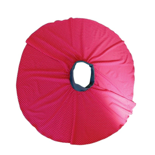 NIKOLEX Dívčí sukně silky, červená s puntíky, vel. 128/140