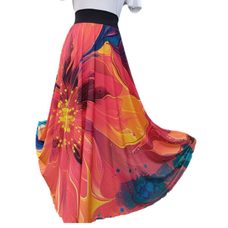 Dámská maxi sukně Květ oranž, venezia, vel. S/L