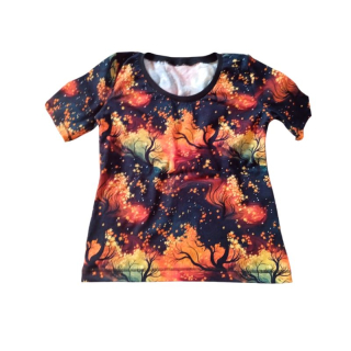 Dámské pohodlné triko krátký rukáv Kouzelná krajina, vel. S/M