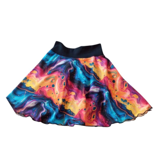 Dívčí letní sukně Barevné vlny silky, vel. 8-10 let