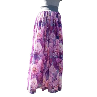 Dámská dlouhá sukně Pivoňky silky UNI