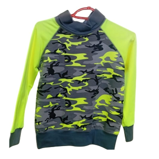 NIKOLEX Chlapecká mikina neon maskáč, vel. 128/134