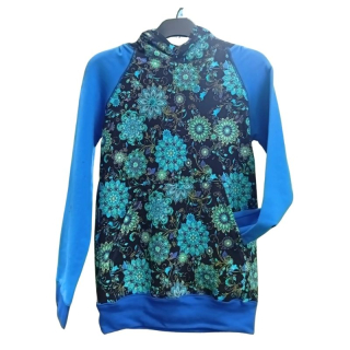 NIKOLEX Dívčí mikina, vzor mandalové květy, vel. 146/158